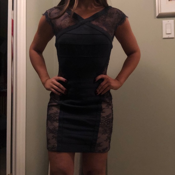 BCBG bandage dress. Navy blue/nude underlay. - Picture 2 of 4
